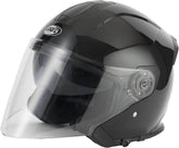 Vcan H586 Open Face Motorcycle Helmet - Gloss Black